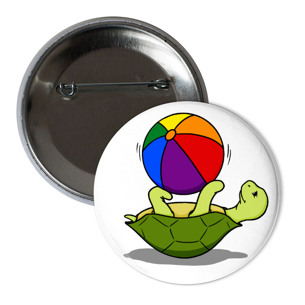 Odznáček  s potiskem Odznáček Pride Flag Turtle