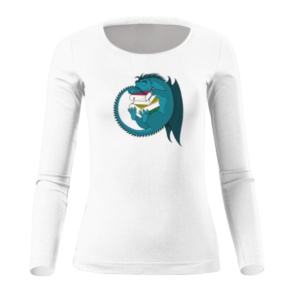 Tričko Book Dragon dámské bílé