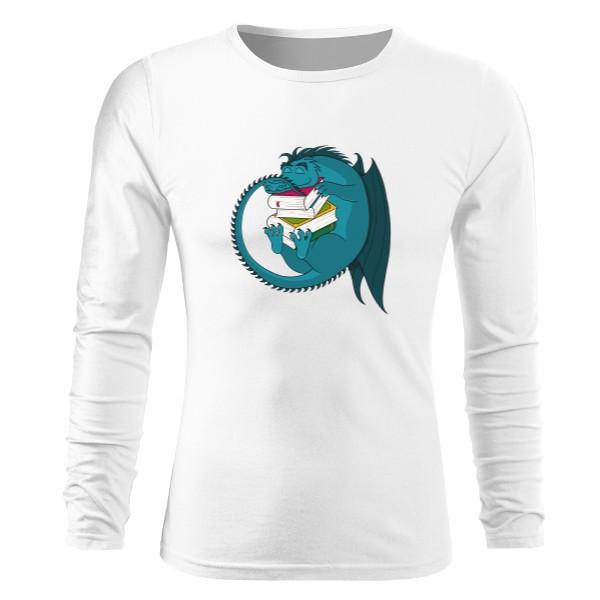 Tričko Book Dragon pánské bílé