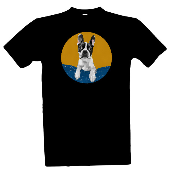 Tričko s potiskem Tričko Boston Terrier pánské černé