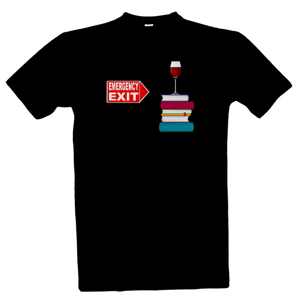 Tričko s potiskem Tričko Emergency Exit pánské černé