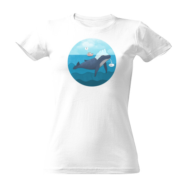 Tričko s potiskem Tričko Sleeping Whale dámské bílé