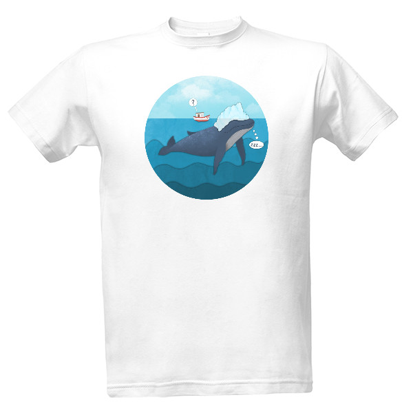 Tričko s potiskem Tričko Sleeping Whale pánské bílé