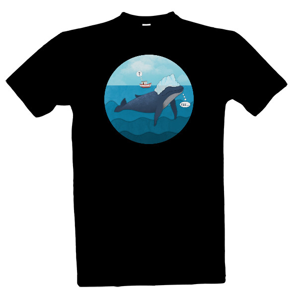 Tričko s potiskem Tričko Sleeping Whale pánské černé